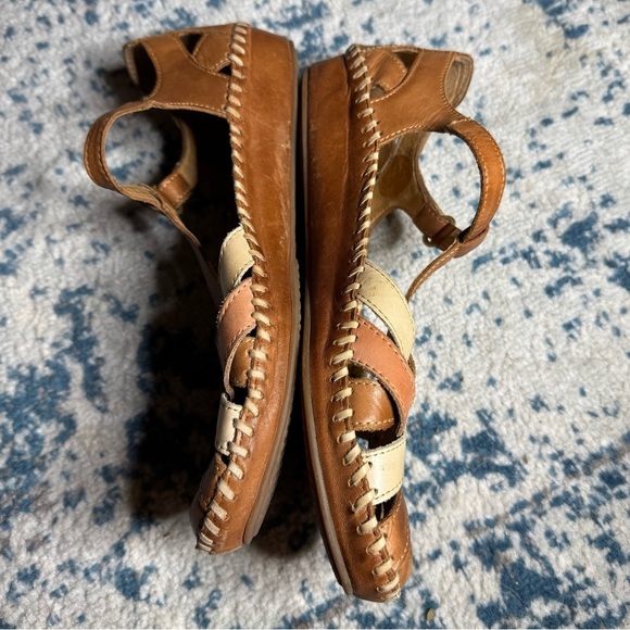 Pikolinos Sandals Womens 40 P. Vallarta T Straps Brown Leather Casual Brandy - Picture 3 of 8